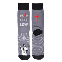 Load image into Gallery viewer, Parquet Men’s Faith Hope Love Novelty Crew Socks