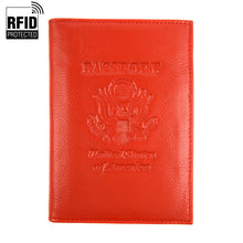 Load image into Gallery viewer, RFID Genuine Leather American Eagle Embossing Passport Case