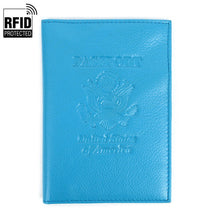 Load image into Gallery viewer, RFID Genuine Leather American Eagle Embossing Passport Case