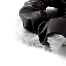 Load image into Gallery viewer, Nollia 2-Piece Faux Leather and Fur Scrunchie Set – Chic Vegan Hair Accessories
