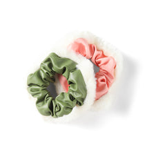 Load image into Gallery viewer, Nollia 2-Piece Faux Leather and Fur Scrunchie Set – Chic Vegan Hair Accessories