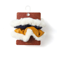 Load image into Gallery viewer, Nollia 2-Piece Faux Leather and Fur Scrunchie Set – Chic Vegan Hair Accessories