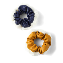 Load image into Gallery viewer, Nollia 2-Piece Faux Leather and Fur Scrunchie Set – Chic Vegan Hair Accessories