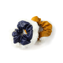 Load image into Gallery viewer, Nollia 2-Piece Faux Leather and Fur Scrunchie Set – Chic Vegan Hair Accessories