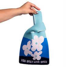 Load image into Gallery viewer, Nollia You Only Live Once Floral Pattern Mini Knit Tote Bag