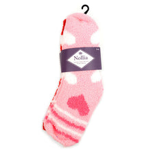 Load image into Gallery viewer, Nollia Women’s Heart Pattern Fuzzy Socks – 3 Pair Assorted Set
