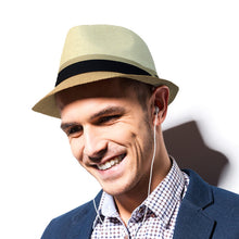 Load image into Gallery viewer, Westend Spring/Summer Woven 2-Tone Fashion Fedora with Taupe & Black Band