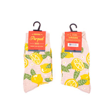 Load image into Gallery viewer, Parquet Beige Women's Lemon Tree Novelty Socks