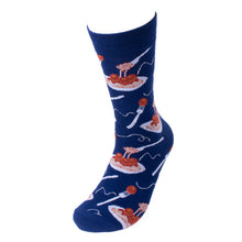Load image into Gallery viewer, Parquet Men’s Spaghetti & Meatball Novelty Crew Socks – Navy