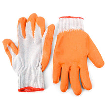 Load image into Gallery viewer, Heavy-Duty Rubber-Coated Work Gloves – Orange Palm Grip – One Size Fits Most