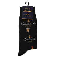 Load image into Gallery viewer, Parquet Men’s Gentleman’s Club Novelty Crew Socks – Black
