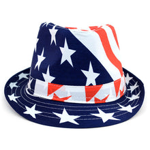 Load image into Gallery viewer, Westend Spring/Summer Stars & Stripes American Flag Trilby Fedora Hat