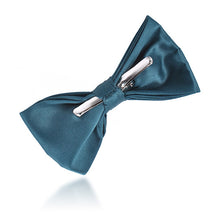 Load image into Gallery viewer, Umo Lorenzo Men's 2.5" Poly Satin Clip-On Bow Tie – 38 Color Options