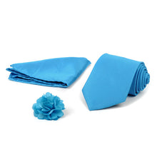 Load image into Gallery viewer, Umo Lorenzo 12-Piece Solid Color Tie, Hanky & Lapel Pin Box Set