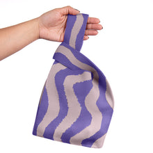 Load image into Gallery viewer, Nollia Purple Wavy Pattern Mini Knit Tote Bag