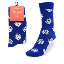 Load image into Gallery viewer, Women's Royal Blue Dice Pattern Novelty Socks