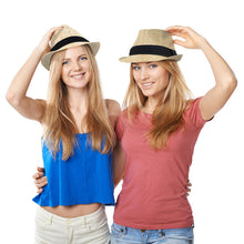 Load image into Gallery viewer, Westend Spring/Summer Twill Weave Trilby Fedora with Tinsel Strips & Black Band