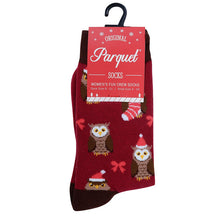 Load image into Gallery viewer, Parquet Women's Owl Christmas Novelty Socks