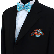 Load image into Gallery viewer, Laurant Bennet Polka Dot Banded Bow Tie & Matching Hanky Pocket Round Set