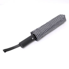 Load image into Gallery viewer, Nollia Compact Black & White Houndstooth Auto-Open Umbrella – 12" Travel Size, Wind-Resistant