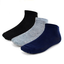Load image into Gallery viewer, Men's Quarter-Cut Socks – 6 Pairs, Mixed Colors (2 Black, 2 Navy, 2 Gray)