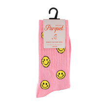 Load image into Gallery viewer, Nollia Women's Pink Smiley Face Novelty Socks