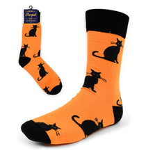 Load image into Gallery viewer, Parquet Men’s Halloween Black Cat Novelty Socks