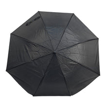 Load image into Gallery viewer, Parquet Black Telescopic Compact Umbrella – Manual Open, 12" Travel Size, Wind-Resistant