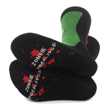Load image into Gallery viewer, Parquet Men’s Zombie Feet Novelty Crew Socks – Black, Green & Red