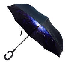 Load image into Gallery viewer, Parquet Reverse Open Inverted Umbrella with C-Shaped Handle