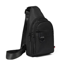 Load image into Gallery viewer, Black Nylon Crossbody Sling Bag with O-Ring and D-Ring - Adjustable Strap
