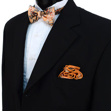 Load image into Gallery viewer, Laurant Bennet Geometric Paisley Banded Bow Tie & Matching Hanky Pocket Round Set