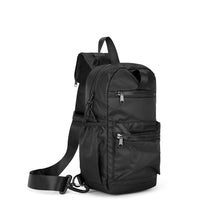 Load image into Gallery viewer, Waterproof Nylon Sling Bag for Travel and Fitness - Black with Bottle Holder