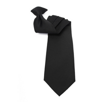 Load image into Gallery viewer, Umo Lorenzo Poly Solid Clip-On Tie – 19" Long, 9 Color Options, Pre-Tied Microfiber