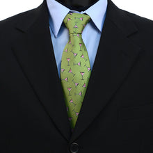 Load image into Gallery viewer, Parquet Martini Glass Pattern Novelty Tie – 4 Color Options