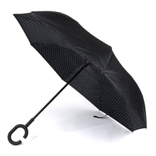 Load image into Gallery viewer, Parquet Reverse Open Inverted Umbrella with C-Shaped Handle
