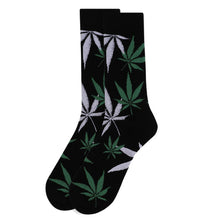 Load image into Gallery viewer, Parquet Women's Weed Leaf Marijuana Novelty Crew Socks – Black or Gray