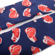 Load image into Gallery viewer, Parquet Men’s Meat Lover Novelty Crew Socks – Navy