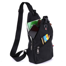 Load image into Gallery viewer, Multi-Compartment Crossbody Sling Bag with Earphone Hole