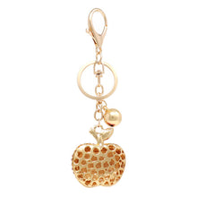 Load image into Gallery viewer, Nollia Bling Crystal Apple Charm – Sparkly Red Keyring Accessory