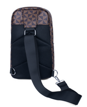 Load image into Gallery viewer, Fashionable Monogram Vegan Leather Sling Bag W/ Adjustable Strap