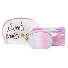 Load image into Gallery viewer, Nollia "Sweet Love" Butterfly 3-Piece Cosmetic Bag Set