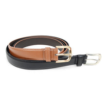 Load image into Gallery viewer, Umo Lorenzo Genuine Leather Men's Dress Belt – Round Buckle, Black or Brown (9 Sizes)