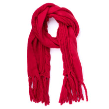 Load image into Gallery viewer, Ladies Chunky Mixed Knit Long Tassel Scarf