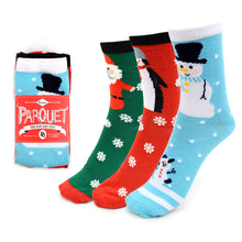 Load image into Gallery viewer, 3 Pairs Pack Ladies Christmas Holidays Crew Socks