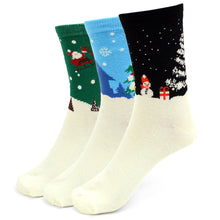 Load image into Gallery viewer, Parquet 3-Pair Pack Ladies Christmas Holidays Crew Socks