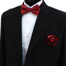 Load image into Gallery viewer, Laurant Bennet Paisley Pattern Banded Bow Tie & Matching Hanky Set