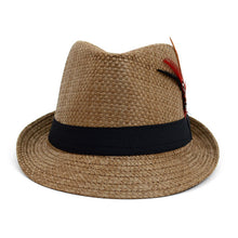 Load image into Gallery viewer, Westend Spring/Summer Woven Trilby Fedora Hat with Feather