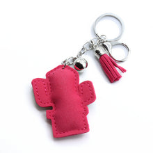Load image into Gallery viewer, Nollia Bling Crystal Cartoon Cactus Charm – Sparkly Tassel Keychain