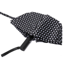 Load image into Gallery viewer, Nollia Compact White Polka Dot Auto-Open Umbrella – 12" Travel Size, Wind-Resistant